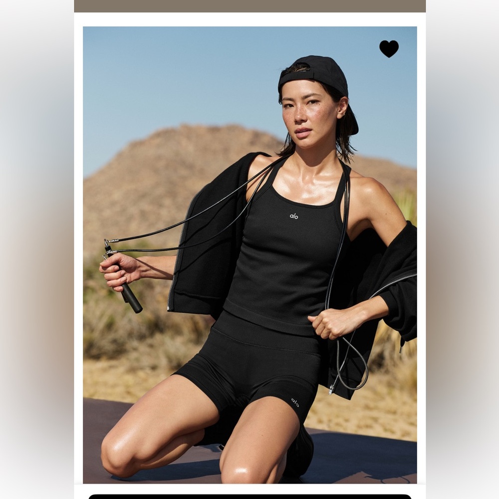 ALO Yoga Black Ribbed Tank Top